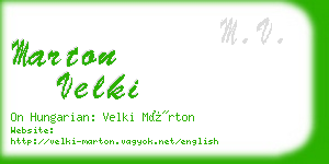 marton velki business card